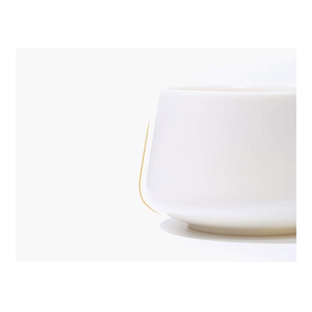 Porzellan Espresso- & Mokkatassen Set | 110ml | 6 Stück mit Metalllöffeln | Weiße Keramiktassen mit Griff | Ideal für Kaffee & Espresso | Inklusive Untersetzer | Elegant & Stilvoll