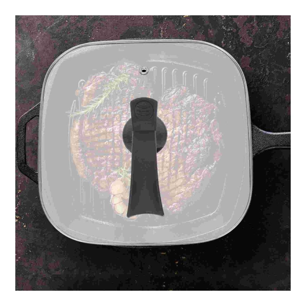 Universeller Gusseisen Pfannendeckel 305 cm quadratisch für Grill & Braten - Hochwertiger Topfdeckel für Pfannenabdeckung - Perfekte Passform für alle Pfannen - Robust & Hitzebeständig (Farbe 1