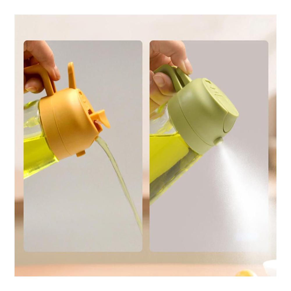Ölsprüher & -spender 2-in-1 Multifunktions-Ölflasche mit Ausgießer und Sprüher – Perfekt für Heißluftfritteuse Kochen Backen Grillen und Salat. Praktische Öl-Sprayflasche für die moderne Küche