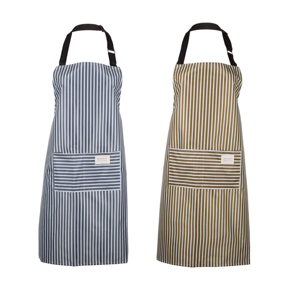 Entdecken Sie Stil und Funktionalität 2er-Pack Wasserdichte Damen Kochschürzen aus Baumwolle mit Nadelstreifenmuster Latzschürzen und 2 praktischen Taschen. Ideal für Kochen Backen Grillen und Hausarbeit - Setzen Sie auf Qualität und Komfort für Ihre Küchenabenteuer