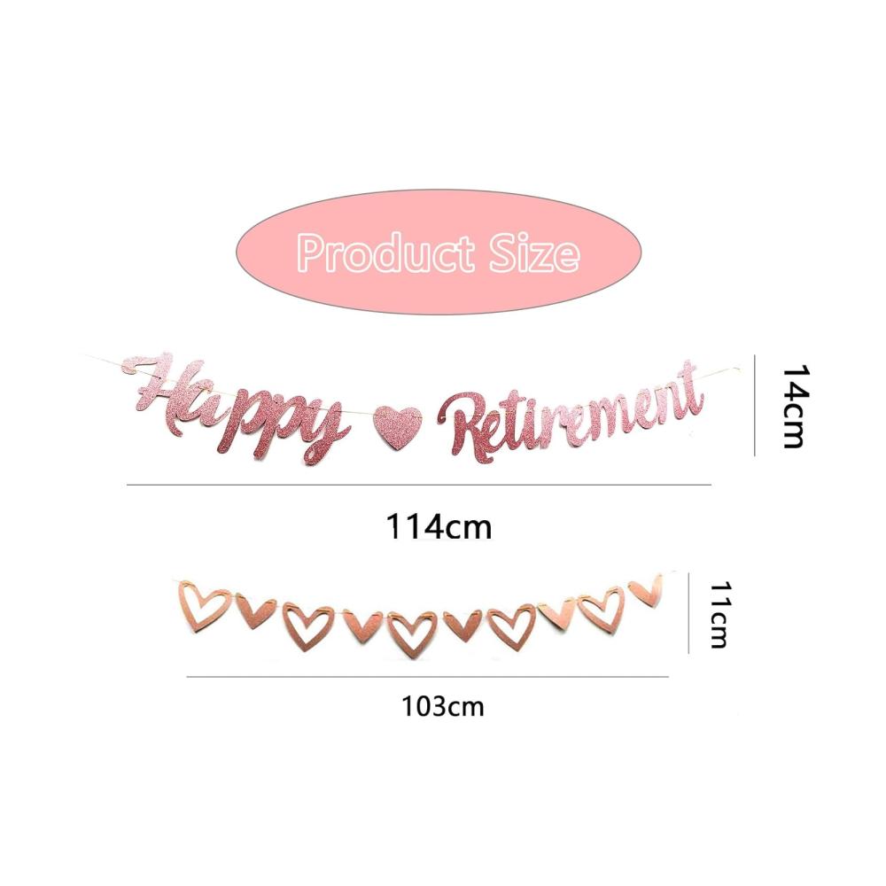 Personalisiertes Ruhestand-Banner – Roségoldenes The Legend Has Retired Banner mit Liebe Wimpelkette – Partyzubehörset für den perfekten Abschied – Individuelle Ru