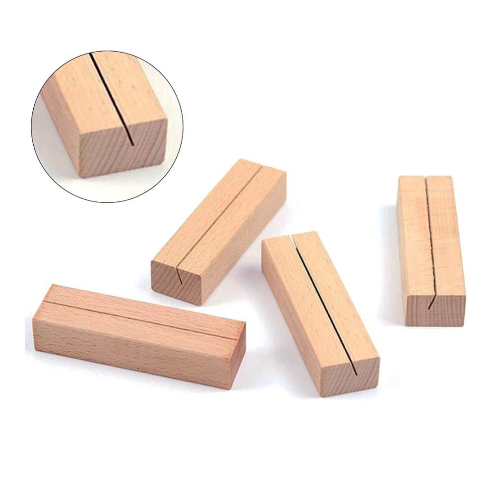 Tischkartenhalter aus Holz - 8er Set Platzhalter für Hochzeiten Restaurants & Büros | Stilvolle Tischnummernhalter für Fotos