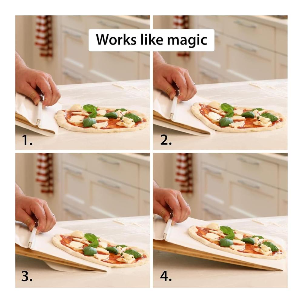Pizzawender mit Komfortgriff | Hochwertige Pizzaform für perfekte Übertragung | Ideales Zubehör für Backöfen | Pizzaschieber aus robustem Material