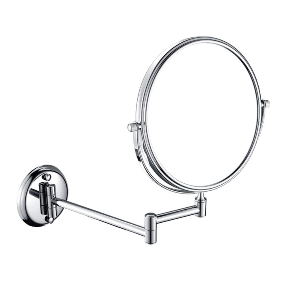 Entdecken Sie den ultimativen Kosmetikspiegel Wandmontage 20.3 cm Badezimmer-Vergrößerung doppelseitig verstellbar ausziehbar schwenkbar. Ihr perfekter Begleiter für präzises Make-up! Nickel und Chrom 5-fach Vergrößerung