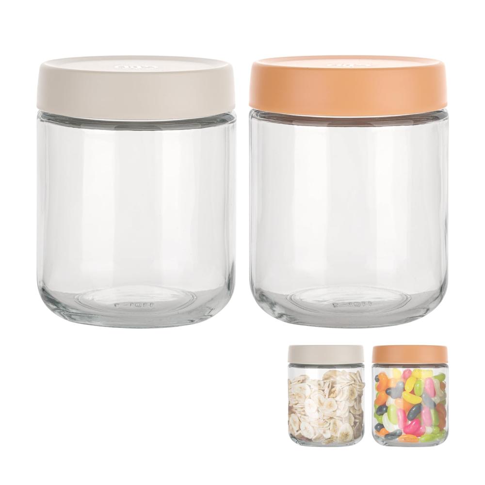 Moosono 2er Pack 500ML Einmachgläser mit Schraubdeckel für Overnight Oats & mehr | Luftdichte Konservierung | Wiederverwendbare Gläser für Salat Joghurt Pudding & Marmelade