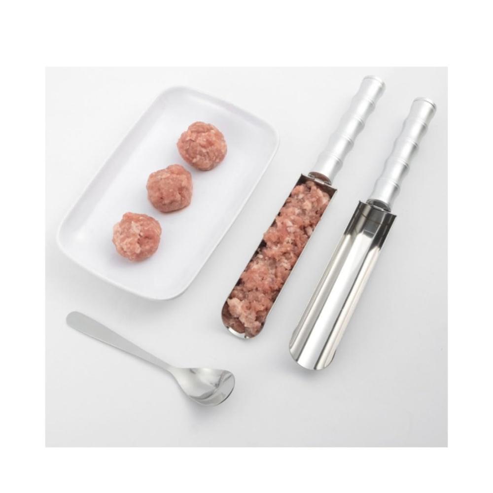 Formen Sie köstliche Fleischbällchen mit Leichtigkeit! Tragbare Gießformen aus hochwertigem 304-Edelstahl für die Küche. Handlicher manueller Fleischbällchenlöffel mit langem Griff für müheloses Formen