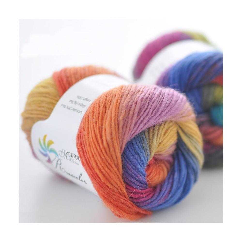 Entdecken Sie die kreative Vielfalt 5x 100g Bündel Regenbogen-Häkel- & Strickgarn für kunstvolle Damenaccessoires - Handgewebte Farbexplosionen aus reiner Wolle! (Farbe