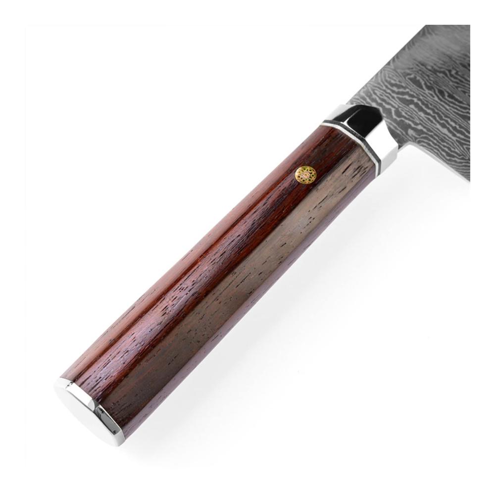 Entdecken Sie die Perfektion Damastmesser 67 Lagen VG10 Stahl 7 - Nakiri Chef Cleaver Küchenmesser mit Palisandergriff - Ultimatives Kochmesser für präzises Schne