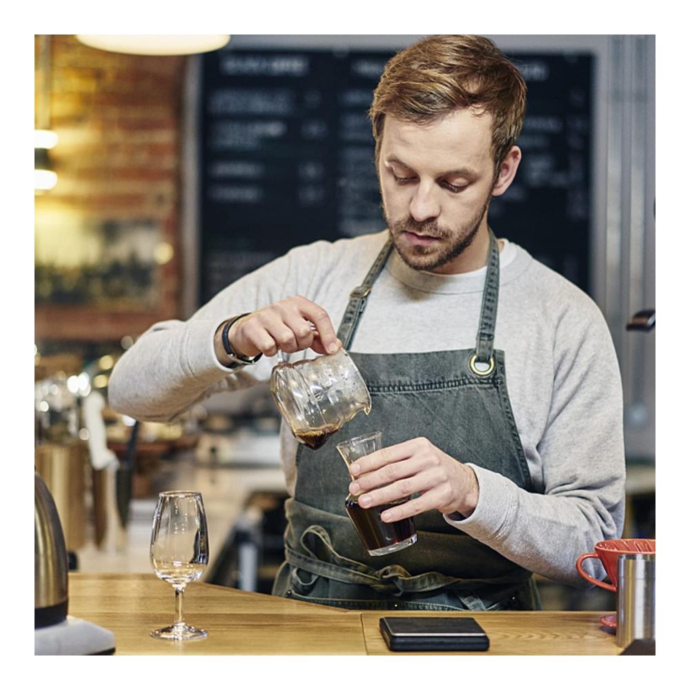 Handgebrühter Kaffee-Genuss Glas Kaffeekanne 360ml von KINHARD | Hitzebeständig | Teekanne für aromatischen Kaffee & Tee | Wasserkocher inklusive | Perfekt für Zuhause und Büro