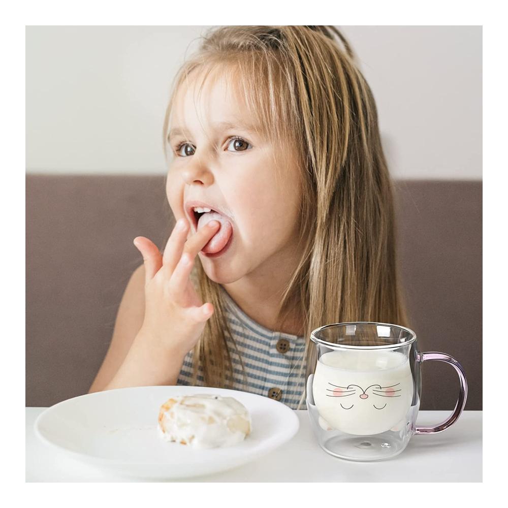 Exquisite Doppelwandige Kaffee- & Teegläser Set – Stilvolle Thermogläser mit Henkel & Untersetzer für Genussmomente – Perfekte Geschenkidee für Frauen & Kinder zu Geburtstag Weihnachten & Valentinstag