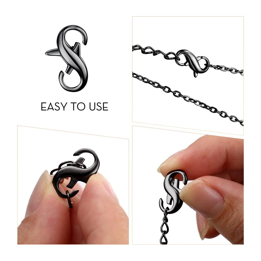 Entdecken Sie die Vielfalt Premium 3er-Set Hummerverschlüsse für individuelle Schmuckkreationen - Doppelte Öffnung Schwarz 13x6mm - Ideale Verschlusslösung für Halsketten und Armbänder