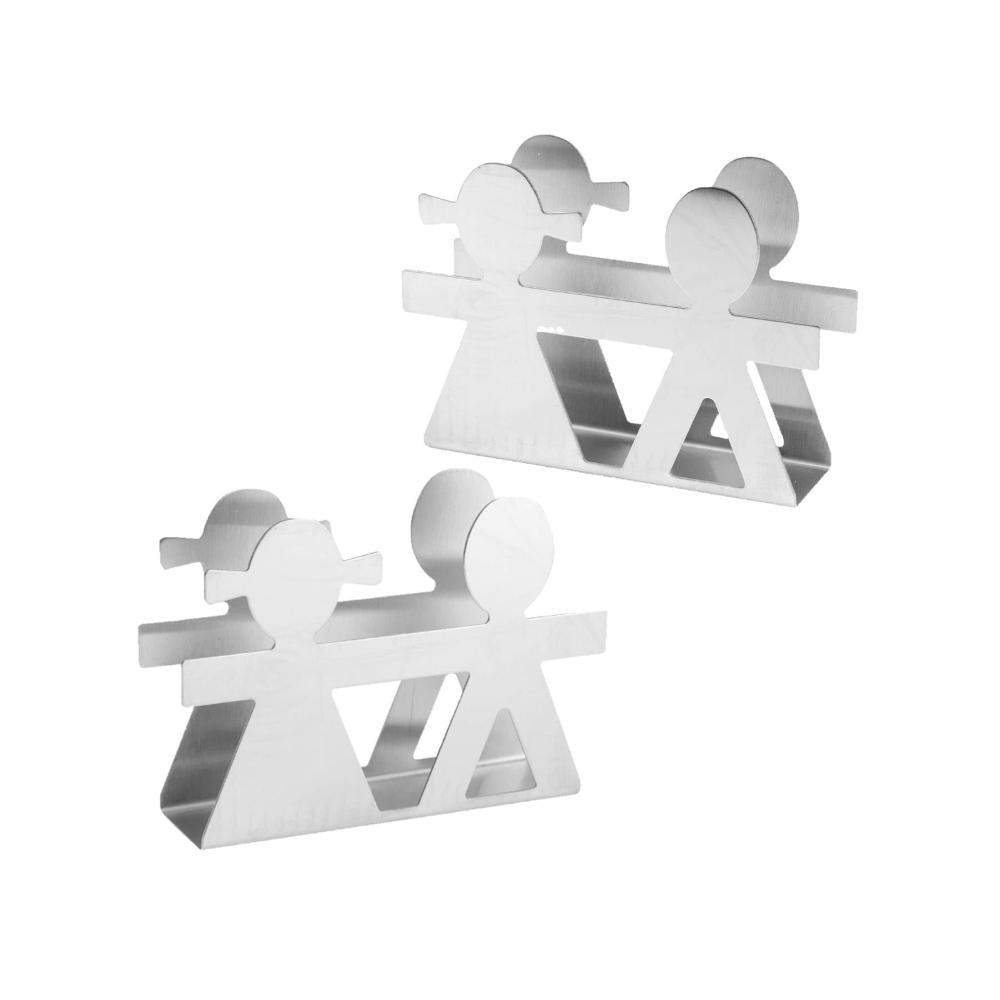 Modernes 2er-Set Edelstahl Serviettenhalter - Freistehende Taschentuchspender für stilvolle Tischdekoration - Robuster Metallpapierhalter für Zuhause und Büro - Dekorativer Papierserviettenhalter