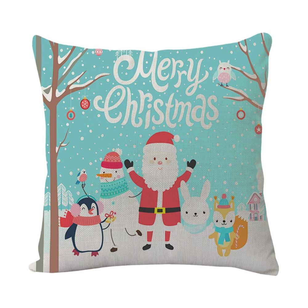 4er Set Weihnachts Zierkissenbezüge 45x45 cm - Dekokissen für Sofa & Sessel - Dekorative Kissenhüllen mit Weihnachtsmotiven - Festliche Sofakissenhüllen für gemütliches Zuhause