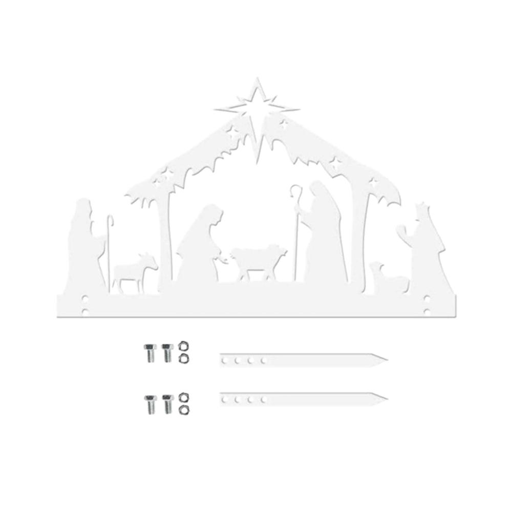 Metallische Weihnachtskrippen-Silhouette 40x25cm | Dekorative Krippendekoration | Tischkrippen aus robustem Metall | Festliche Weihnachtsdekoration | Handgefertigte Krippenfiguren | Hochwertige Weihn