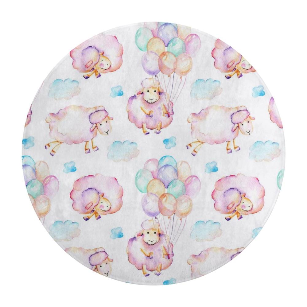 Aquarell-Rosa-Schaf Weicher Teppich für Wohnzimmer & Schlafzimmer | Moderner Bodenteppich für moderne Innen-Wohnkultur | Ideal für Tepp