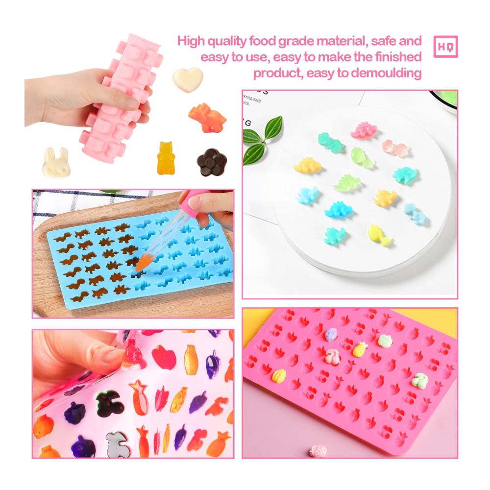 Erstellen Sie köstliche Leckereien! Schokoladenformen Set – 4 Stück Dinosaurier Silikonformen für Süßigkeiten Bonbons und mehr. Inklusive 2 Pipetten für präzises Gießen. Perfekt für Schokolade Gelee und