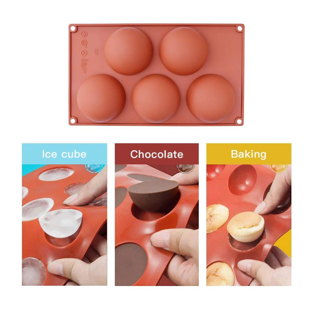 homEdge Extra große 5-fach-Halbkugel-Silikonformen Set – Perfekt für Schokoladenliebhaber! Backen Sie leckere Kuchen formen Sie süßes Gelee oder zaubern Sie verführerische Dome-Mousse. Inklusive 3 Packungen für endlose Kreationen