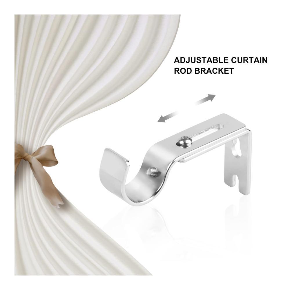 Premium Metall Wandhalterung Set für Gardinenstangen Ø20-25mm | Verstellbar & Selbstklebend | 3er Pack Stangenauflagen Halterung | Elegante Lösung für Vorhangstangen | Ideal für Haus und Büro