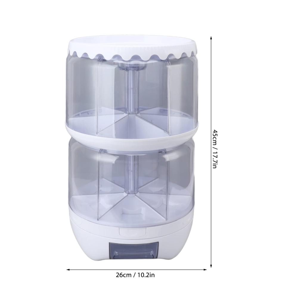 Müslispender mit 12L Kapazität | Drehbares Fachdesign für Küchenorganisation | Platzsparend & Transparent | Ideal für Zuhause | Praktischer Müsli Aufbewahrungsbehälter