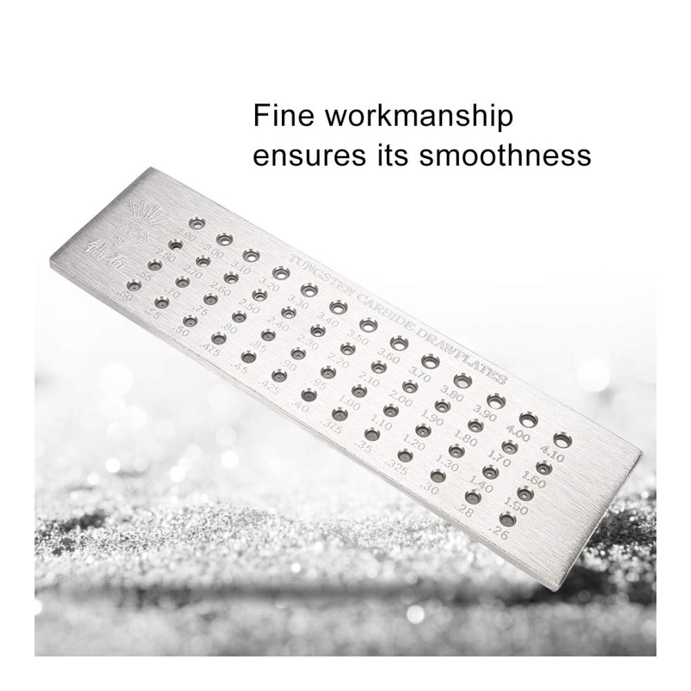 Ultimative Schmuckdraht-Herstellung Deror 8 Drahtziehplatte | 52 Löcher 026-410 mm | Wolframkarbid | Perfekt für feine Schmuckdrähte und DIY-Projekte