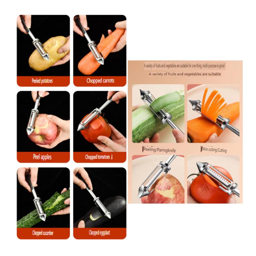 Präzisions-Schäler Hobel & Reiben - 5-in-1 Gemüse- und Obstschäler | Vielseitiger Gemüse- und Obstschäler mit Reibe und Hacker-Funktion | Küchenhelfer für müheloses Zubereiten und Kochen