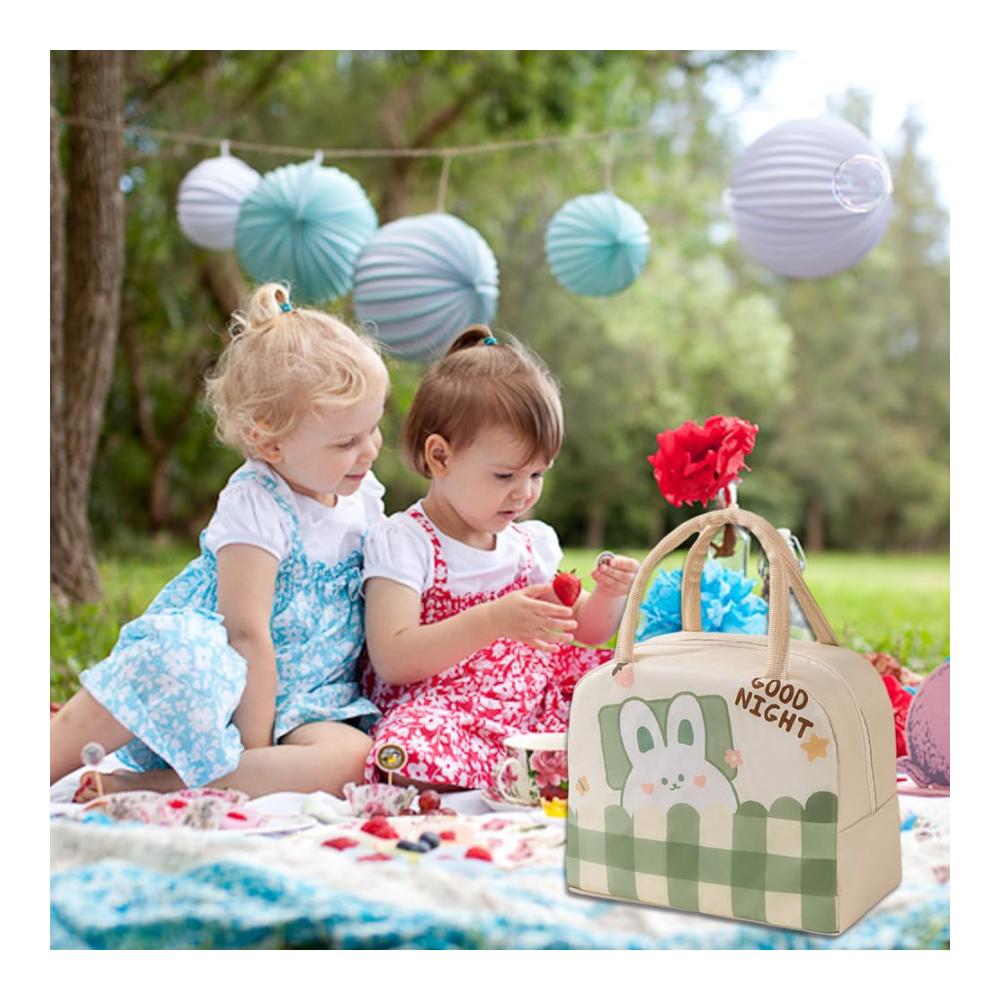 Cartoon Lunch Taschen für Kinder | Isolierte Lunchbag | Niedliche Tote Tasche | Wiederverwendbar & Wasserdicht | Ideal für Schule & Arbeit | Tragbare Lunchbox | 23x