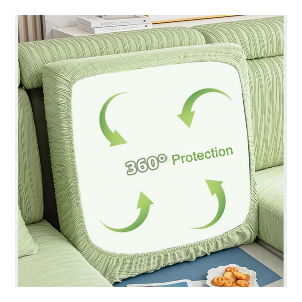 Eisseide Sofaüberwurf Kühlendes Gefühl | Stretch & wasserdicht | Rutschfeste Couch-Kissenbezüge | Universeller elastischer Bezug | Blau | Größe Sitzbezug (L