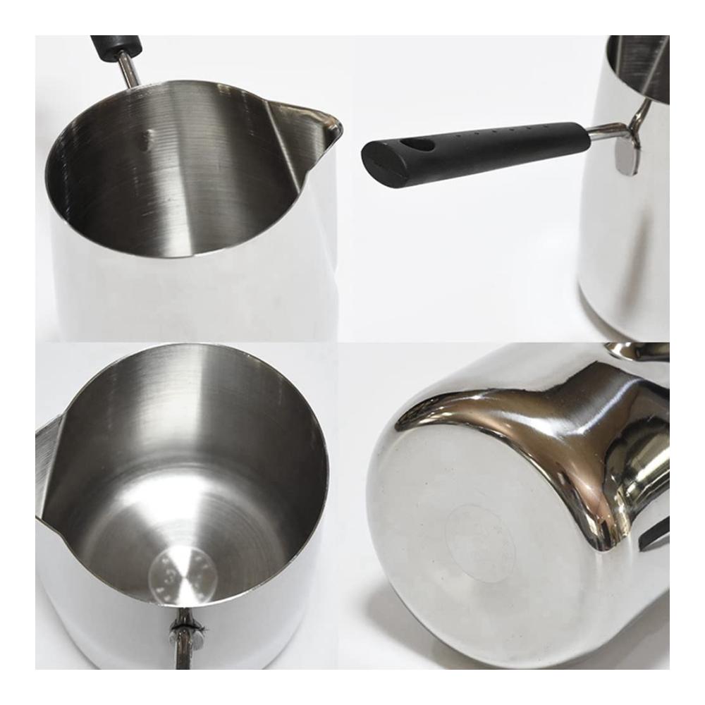 Entdecken Sie das 2er-Set Kaffeekannen & Milchwärmer für Herdplatte - Perfekt zum Aufschäumen von Milch und Schmelzen von Schokolade und Saucen