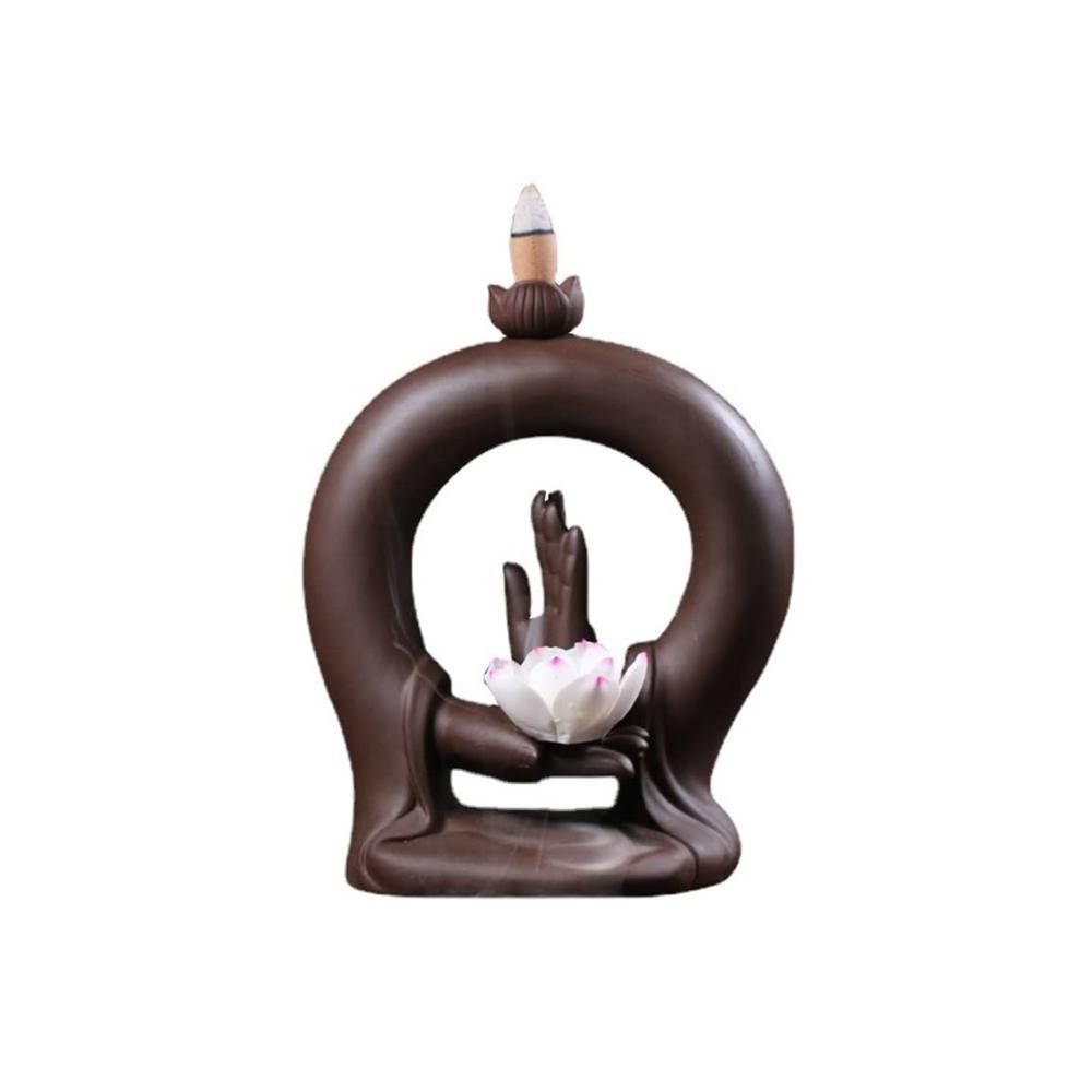Entspannen Sie mit Stil Keramik Räucherstäbchenhalter Lotus Bergamot - Rückfluss-Räuchergefäß für Zuhause Büro Yoga & Meditation. Edles Design für Zen-Atmosphäre. Perfektes Dekor für Teahouse & mehr