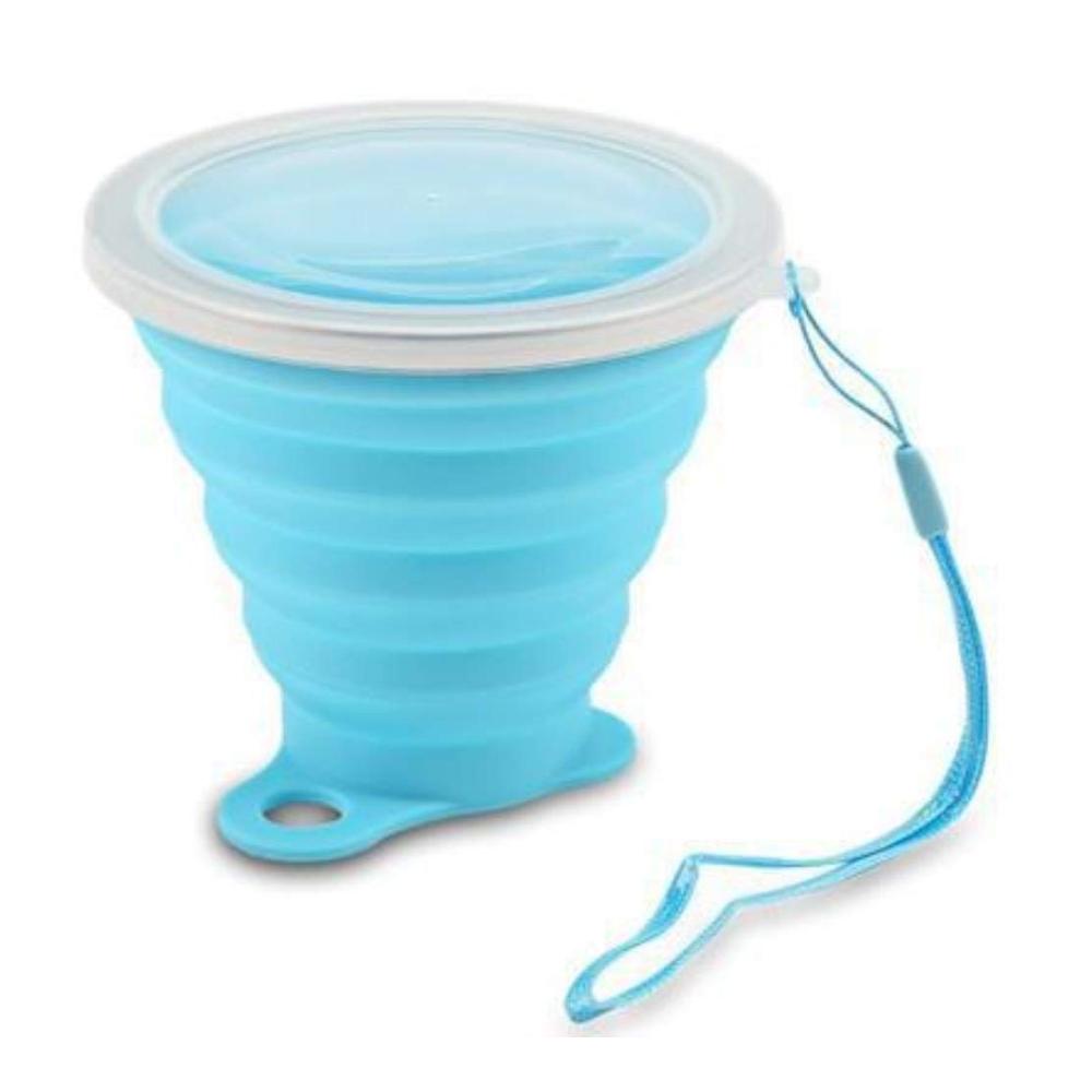 Coffee To Go Premium Faltbare Tassen & Becher 270ml BPA-frei Lebensmittelecht Tragbarer Silikon-Becher für Unterwegs Kaffeehandbecher Outdoor-Genuss Zusammenklappbar Blau