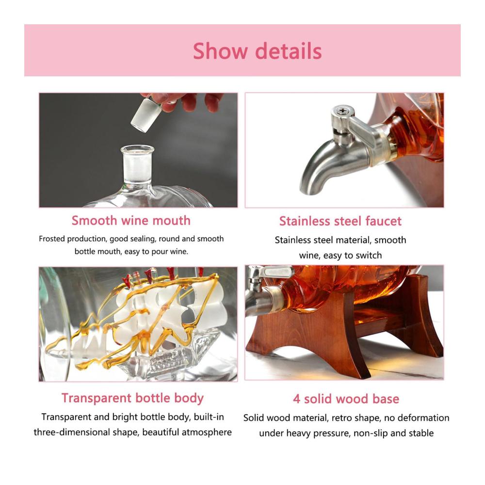 Whisky-Fass-Dekanter 1000 ml - Antiker Spender für Likör Bourbon & mehr - Elegantes Serviergeschirr für die Hausbar - Ideales Geschenk für Männer und Papa
