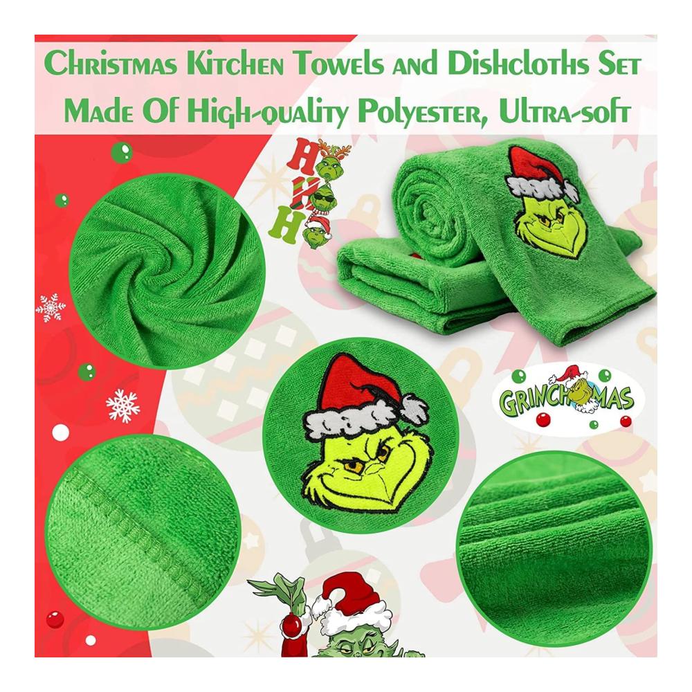 6er-Pack Weihnachts-Geschirrtücher 19.6x9.8 Premium Handtücher für Küche Kochen & Reinigung - Saugfähige wiederverwendbare Designs - Ideales Geschenk für Kochliebhaber & Festtagsdekoration