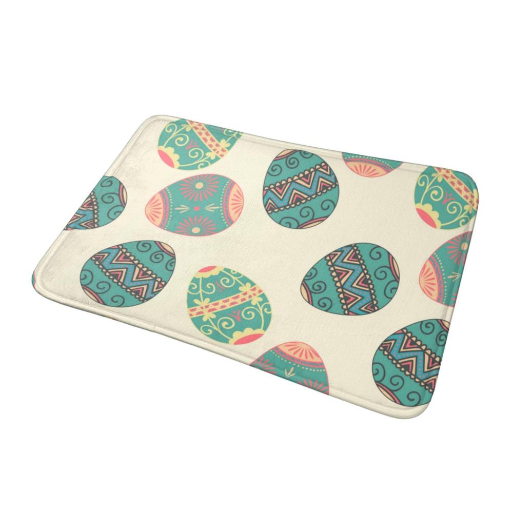 Erfrischende Flanell-Fußmatte Bunte Eier Ostern-Vibes Saugfähigkeit & Rutschfestigkeit für Innen & Außen. Ideal als Willkommensmatte & Badezimmerteppich. 60x40cm