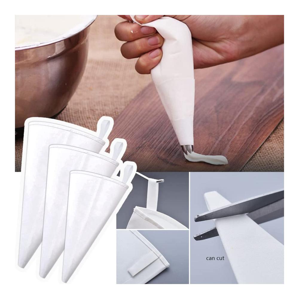 Wiederverwendbare Spritzbeutel Set - 3 Profi Konditorei Ärmel (40/35/30 cm) - Hochwertige Gebäck Spritztüten für präzises Backen - Backzubehör für Kuchen Cupcakes