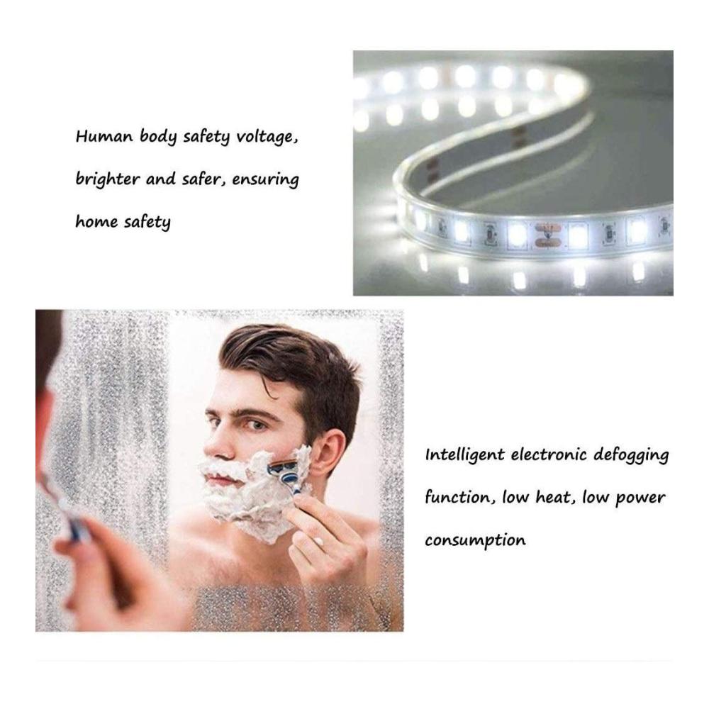 Wandspiegel mit LED-Beleuchtung für das moderne Badezimmer – Nordischer Stil rund 60 cm explosionsgeschützt & leicht zu reinigen