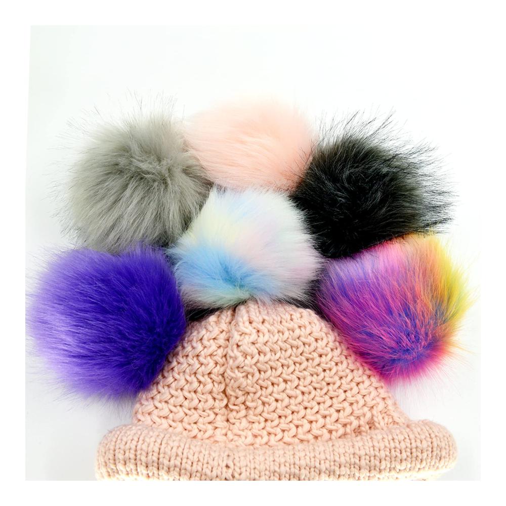 Strick- & Häkelzubehör Extra Großer 5.5-Zoll-Kunstfellbommel (14-15 cm) für Mützen - Weicher Pelzbommel für kreative Pom-Pom-Kreationen - Hochwertiges Fake-Fur-Zubehör