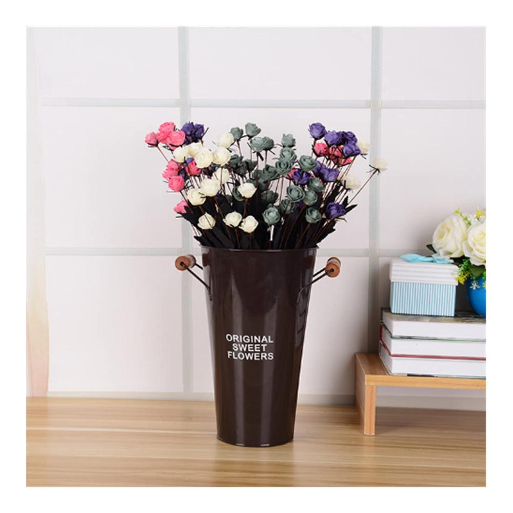 Elegante Vasenkollektion Stilvoller Hoher Metallblumeneimer Blumentopf Bauernhaus Chic für zeitlose Wohnkultur - Dekorative Metallvase für Blumenarrangements in jedem Raum