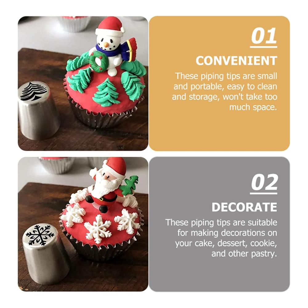 Weihnachtsblüten Spritztüllen Set 14PC - Profi Edelstahl Garniertüllen für Cupcakes Kekse & Kuchen Deko | Ultimative Backzubehör für festliche Geburtstags- & Weihnachtsfei