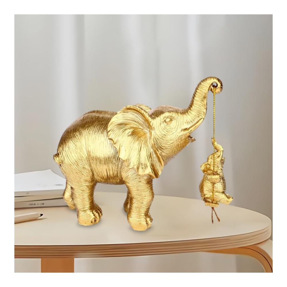 Elefanten-Anhänger aus Kunstharz Glücksbringer mit stilvoller Gold/Silber-Verzierung für Zuhause Wohnzimmer & Dekoration - Niedliche Elefanten-Kunst
