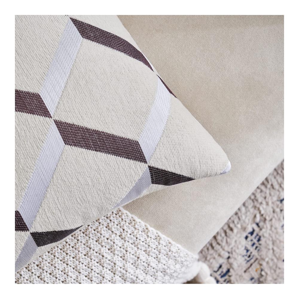 2er Set Zierkissenbezüge - Dekorative Chenille Kissenhüllen mit modernem Diamantmuster - Weiche Bezüge für Wohnzimmer & Schlafzimmer - 45x45 cm - Milchweiß