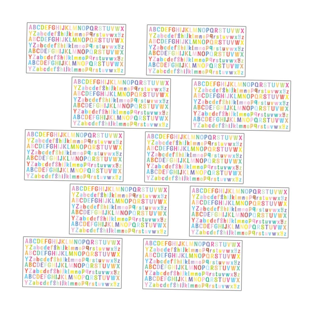 140 Stück Sticker Set - Alphabet Aufkleber für Wand Laptop & mehr - Dekorative Buchstabenaufkleber für Studenten & Büro - PVC Wandaufkleber für kreative Gestaltung - 10 Blätter inklusive