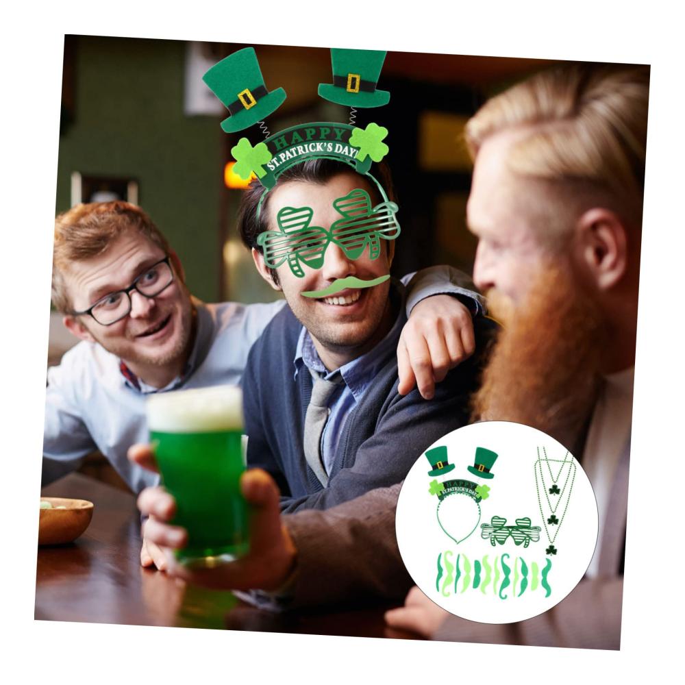ABOOFAN 6 Stück Irisches Ornament St Patrick Day Stirnband St Patrick Day Stirnband St Patrick Day Partyzubehör Kreative Kostüm Requisiten Kette Mit Anhänger Hutzubehör für Partyfotoautomat Zubehör