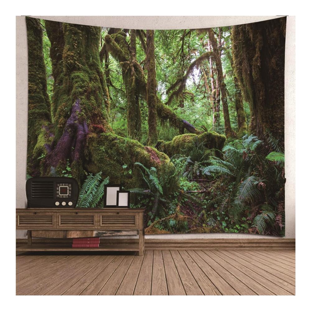 Entdecken Sie den Zauber der Natur mit unserem Skcess Wandteppich Groß - Exquisites Wanddekor mit tropischem Grün und einer faszinierenden Baumlandschaft - Hochwertiges Polyester 350x256CM. Verschönern Sie Ihr Zuhause