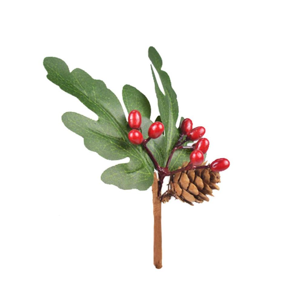 6er Set Künstliche Stechpalmenbeeren - Dekorative Beerenpicks für Weihnachten DIY Deko für Baum Kranz & Geschenke - Hochwertige Kunstblumen & -pflanzen für Hochzeiten & Bastelprojekte (Rot