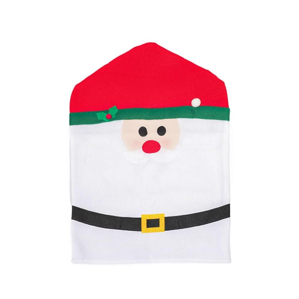 3er Set Weihnachtsstuhlhussen | Festliche Hussen für Küche & Esszimmer | Weihnachtsmann-Motiv | Dekorative Stoffbezüge für Innenbereich | Passgenau & Stilvoll