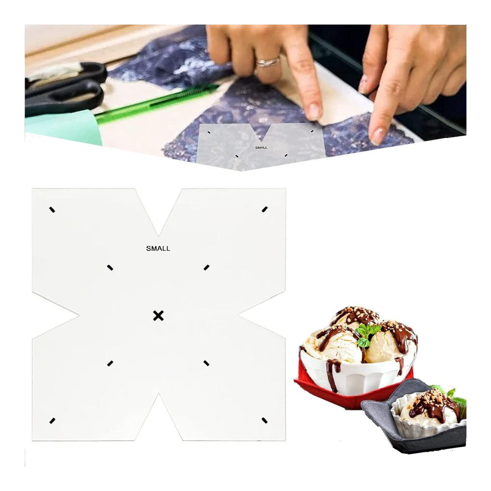 Entwerfen Sie stilvolle Schalen! Vorlagen-Set für Nähen Muster für 3 Größen - 12/10/8 Zoll. Perfekte Schablonen für Quilten & Basteln. DIY Handwerk leicht gemacht. Schneiden Sie mit dem Faltmuster. Schalen-Vorlagen für Nähen (10 Zoll) inklusive