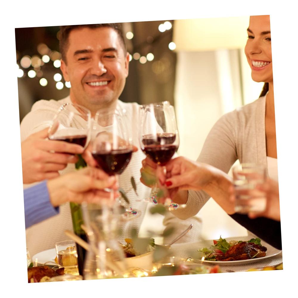 Weihnachtszauber im Glas - 12er Set Weinglasringe & -anhänger aus Silikon & Legierung. Individuelle Weinidentifikatoren für die Feiertage! Premium-Geschenk für Weinliebhaber