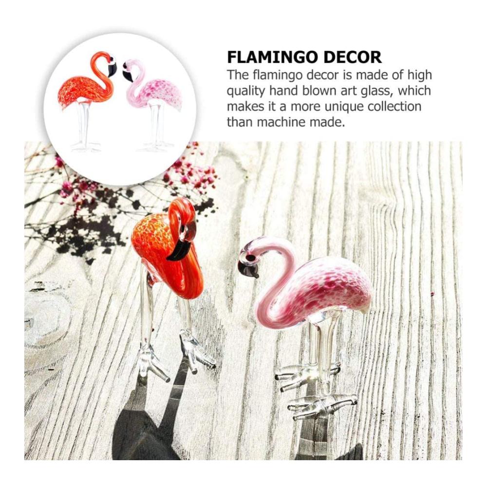 Entdecken Sie die Eleganz 2 Exquisite Glasfiguren - Handgefertigte Flamingos als Kunstobjekte für stilvolle Heimtischdekoration - Mundgeblasene Glaskunst für einzigartigen Charme in Ihrem Zuhause