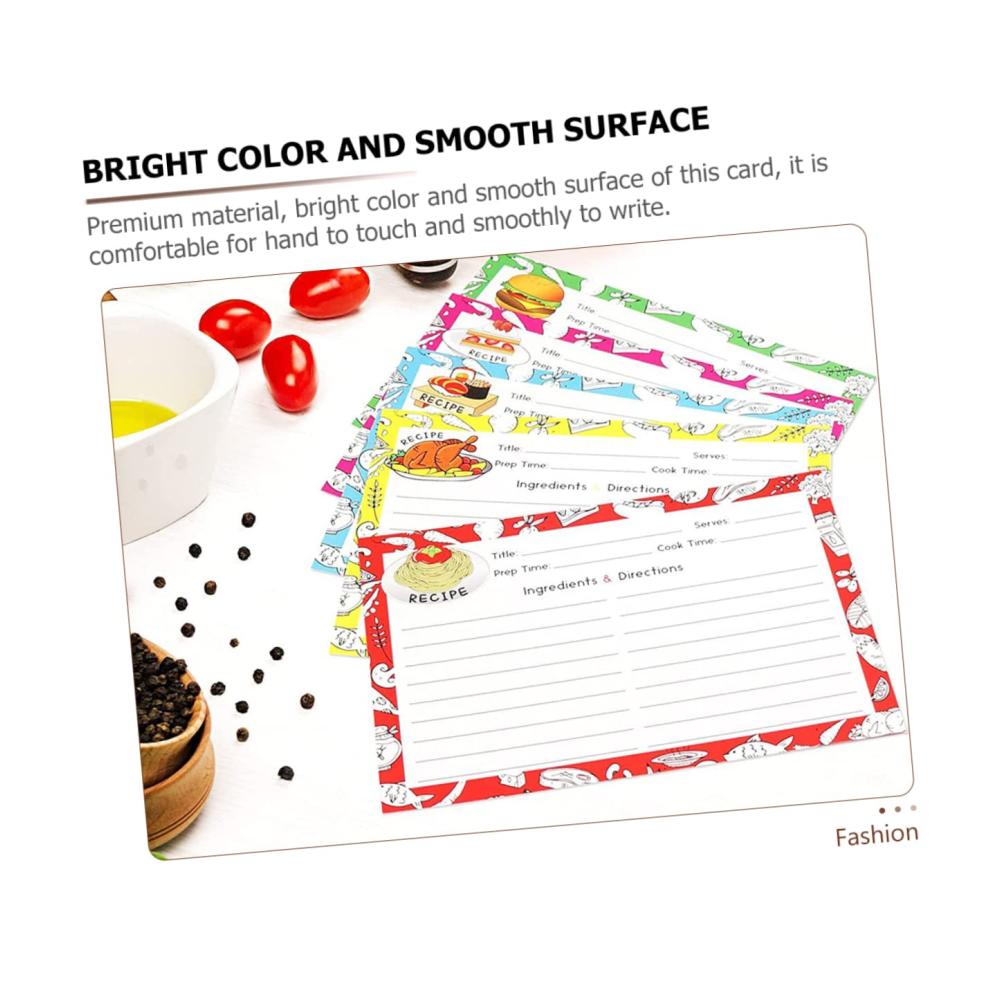 Buchstützen MILISTEN 50 Stück Rezeptkarte Kraft-rezeptkarten | Hochzeitsrezeptkarten | 3x5 Vokabelkarten | Kochen Wörterkarten | Karikatur Notizkarten | Braut Kartenzubehör