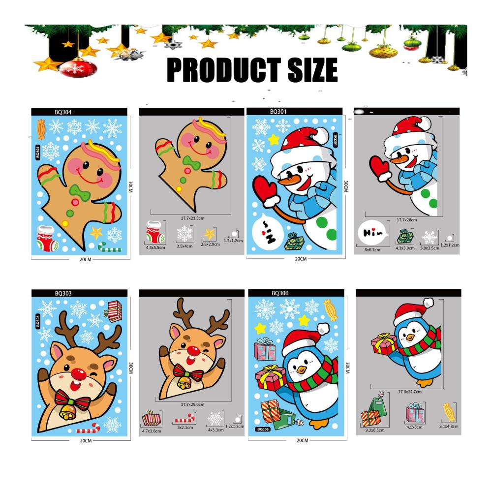 Entdecken Sie magische Weihnachtsmomente 2024 Neue Fensterbilder - Weihnachtsaufkleber-Set mit Schneemann Elch und festlichen Schneeflocken. Statische Aufkleber für die perfekte Weihnachtsdekoration und unvergessliche Partyatmosphäre. Verleihen Sie Ihren Fenstern einen festlichen